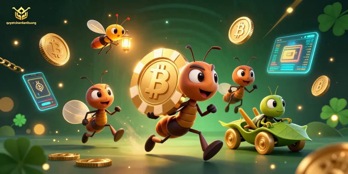 Experience the excitement of quyetchientienthuong as ants carry a giant poker chip through a vibrant casino heist scene.