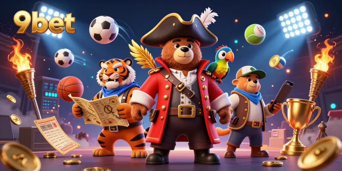 Experience thrilling sports betting with 9bet featuring dynamic characters and vibrant game elements.