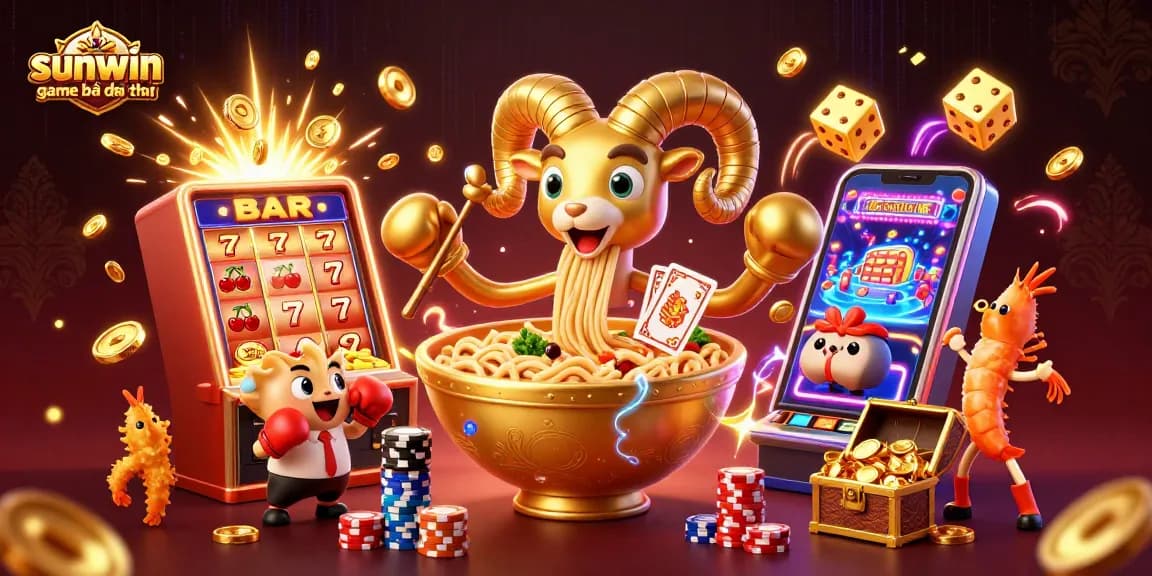 Experience thrilling wins at sunwin game bài đổi thưởng with a vivid scene of dynamic characters and casino elements.