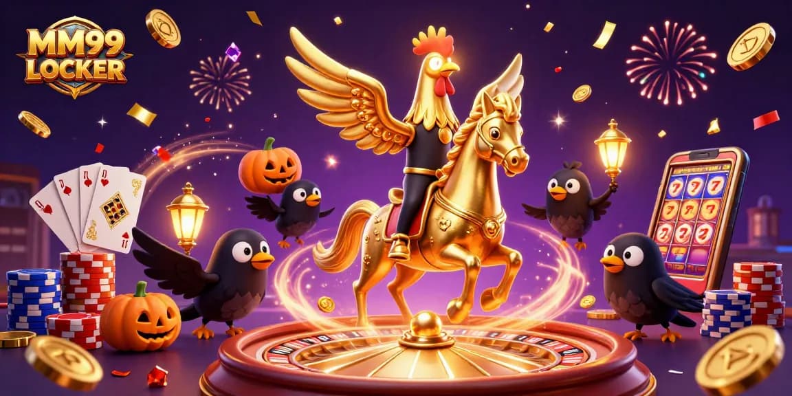 Play dynamic games at MM99 LOCKER, featuring vibrant casino elements and thrilling jackpot opportunities.