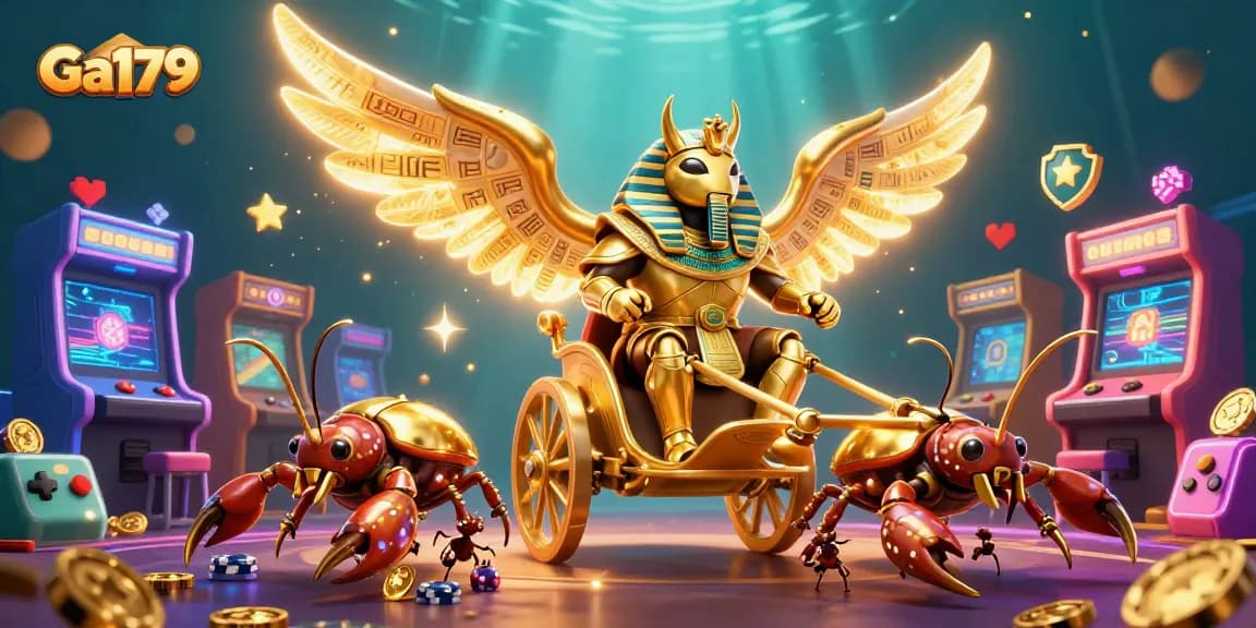 Experience thrilling gameplay at Ga179 with vibrant casino characters amidst dynamic game elements.