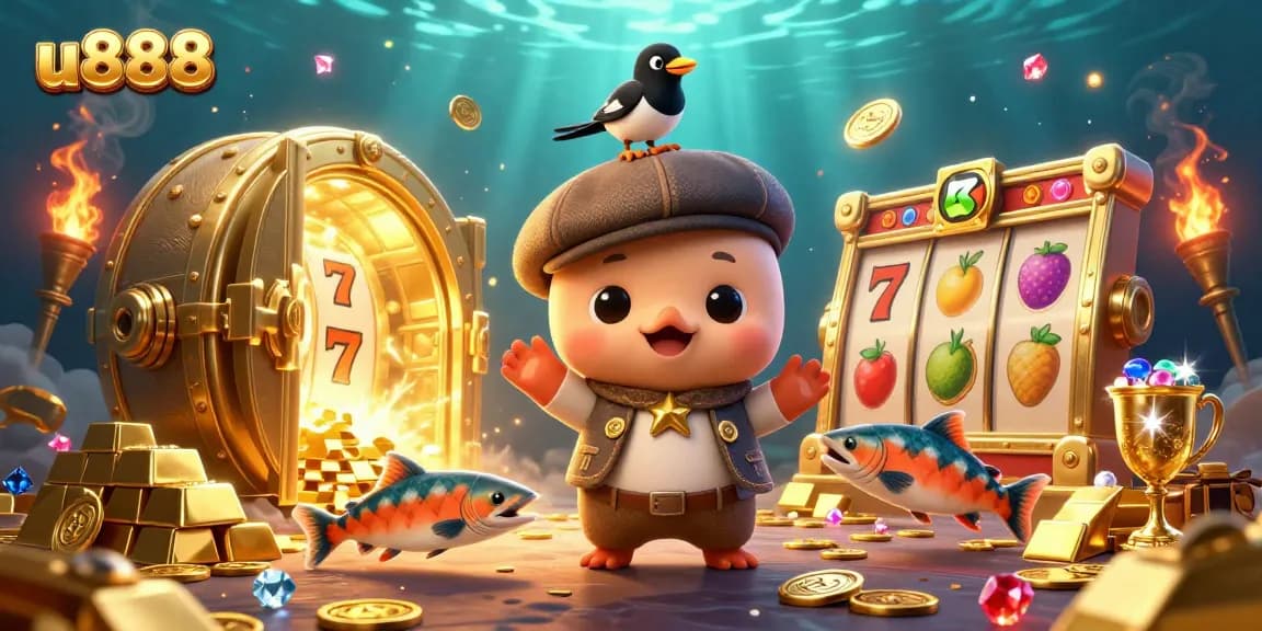 Experience the u888 slot adventure with vibrant treasures, featuring baby Nessie and gold-inspired elements for thrilling gameplay.