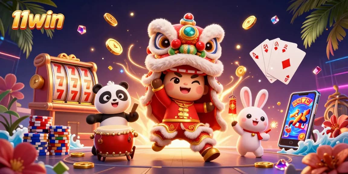 Win exciting jackpots at 11WIN while enjoying a vibrant casino experience with dynamic characters and rich visuals.