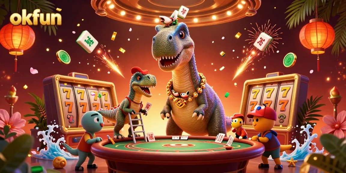 Experience thrilling action at okfun with a vibrant casino scene featuring dynamic game elements and iconic characters.