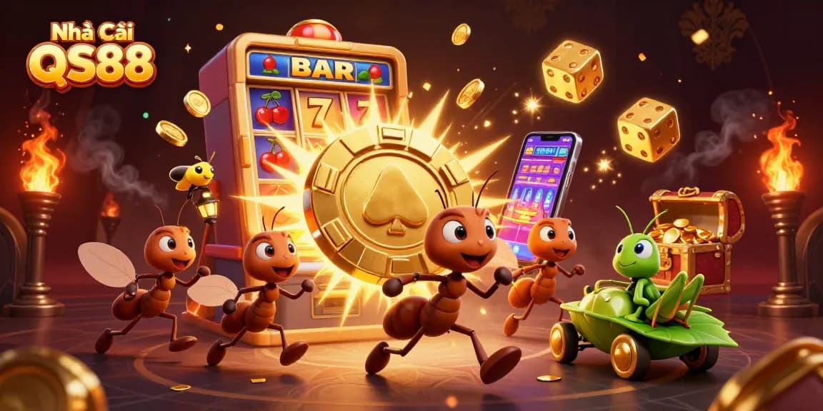 Experience rich gameplay at Nhà Cái QS88 with animated characters, jackpots, and casino excitement.