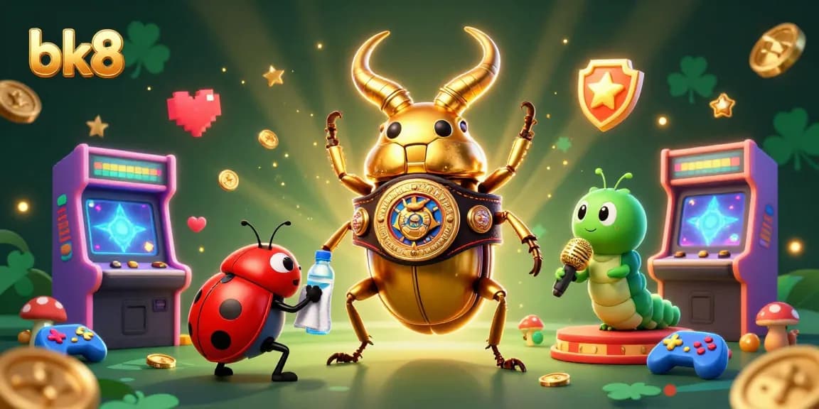Explore exciting gaming action at bk8 with a dynamic scene of cartoon characters in a vibrant casino environment.