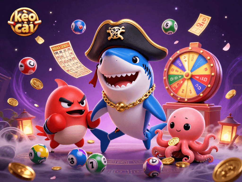 Engage with kèo nhà cái in a vibrant scene of lottery excitement featuring colorful elements.