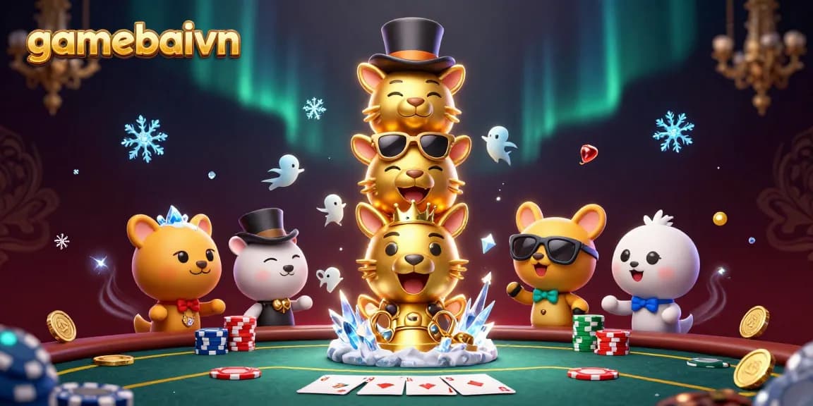 Experience thrilling poker excitement with gamebaivn's immersive scene featuring dynamic card play.