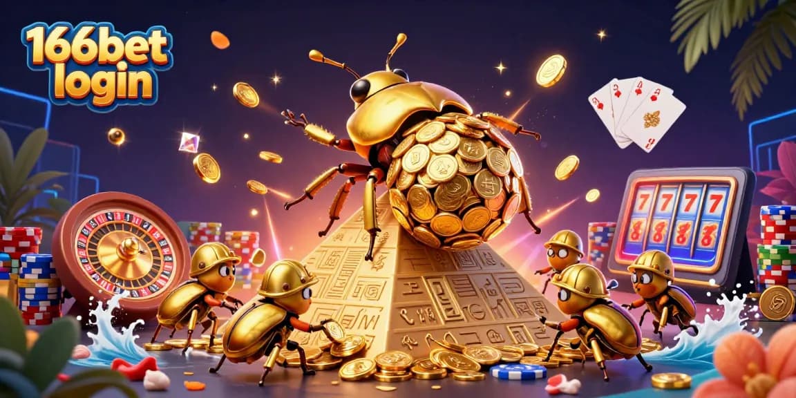 Engage with 166bet login for exciting gaming adventures with gold coins and vibrant casino elements.