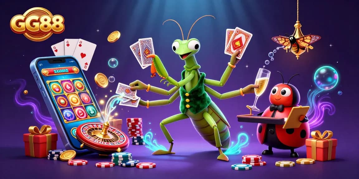 Experience thrilling gaming with GG88 as 3D characters engage in dynamic casino action.
