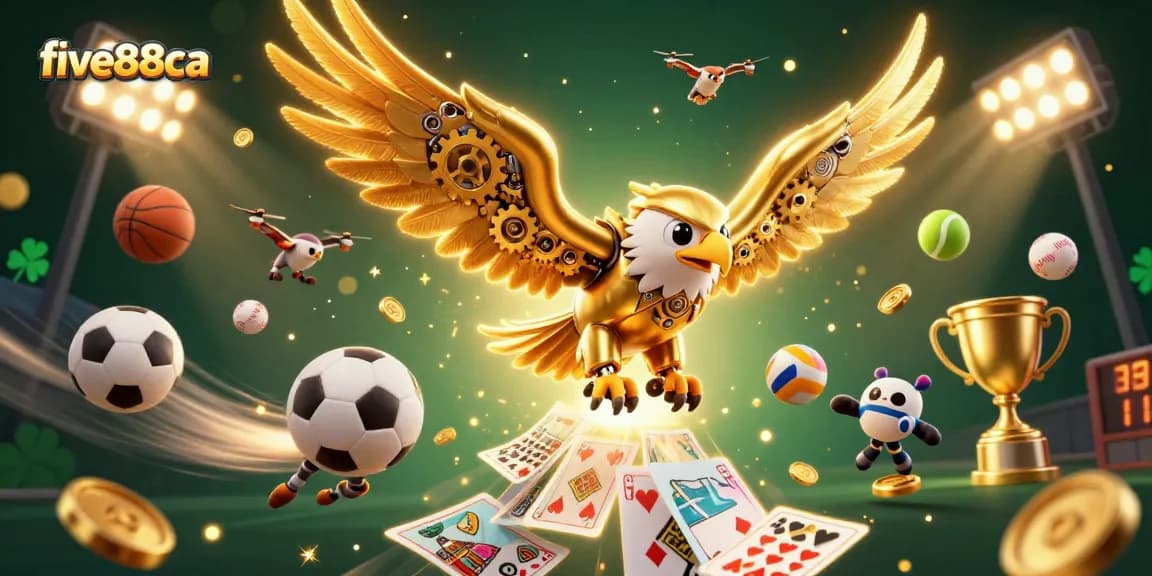 Experience the thrill of betting at five88ca with a vibrant casino illustration showcasing winning moments and excitement.