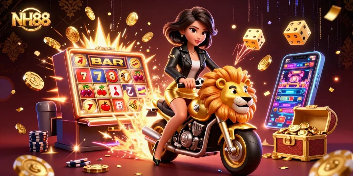 Spin the reels at NH88's vibrant casino with jackpot thrills and glamorous gaming action.
