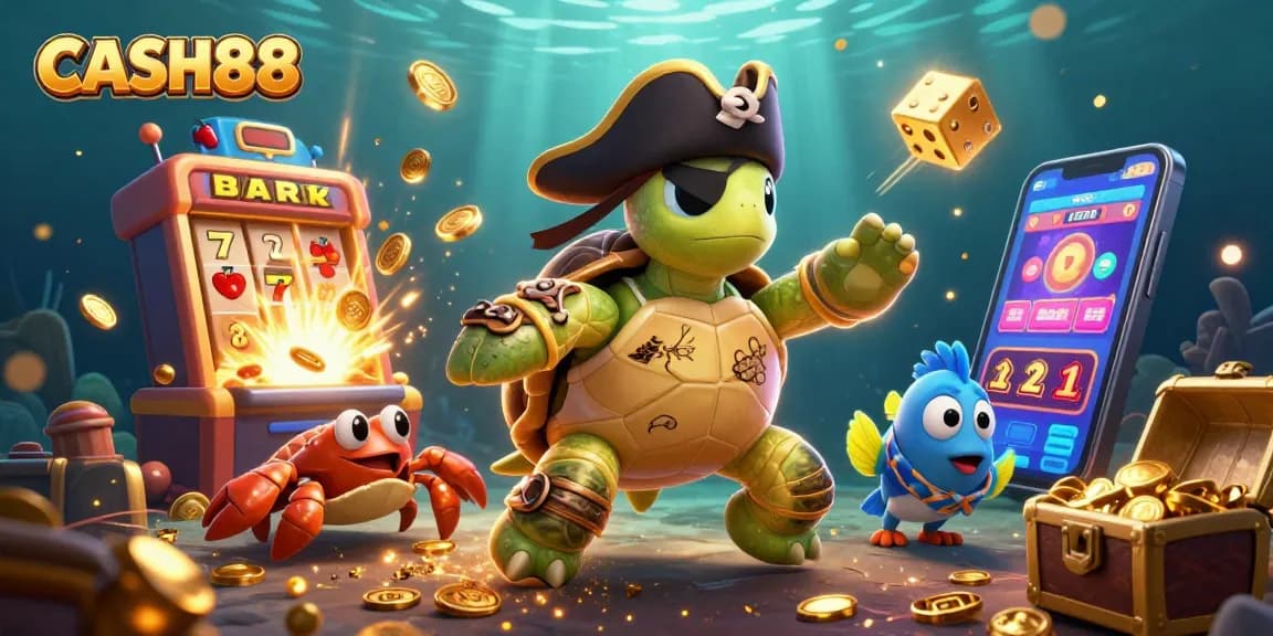 Experience winning moments with CASH88 in a vibrant underwater casino illustration.