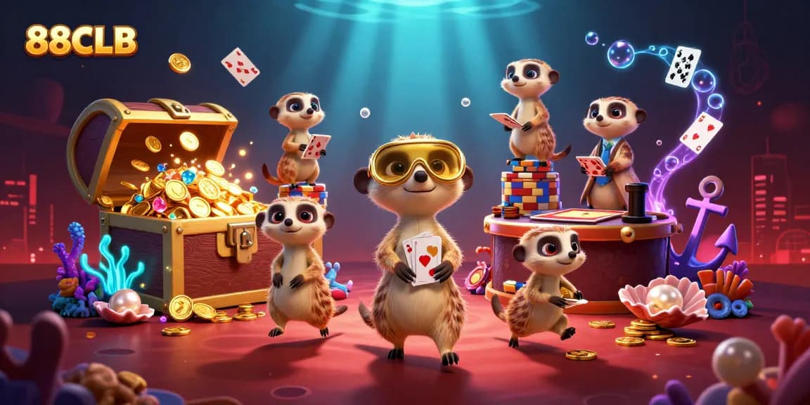 Engage with the exciting world of 88CLB as meerkats run a vibrant casino operation with dynamic gaming action.