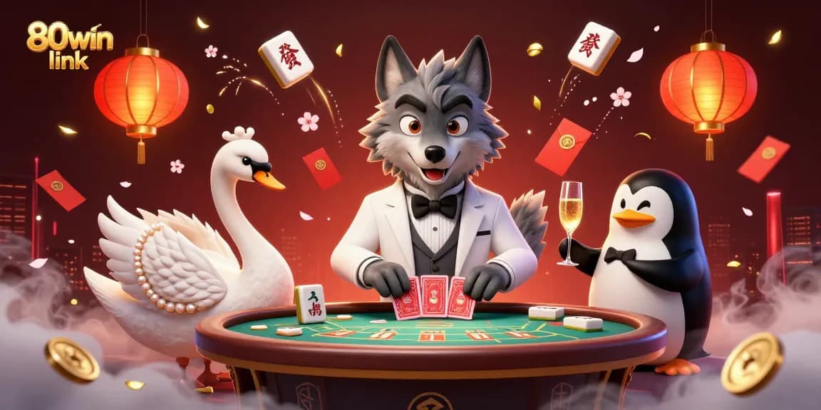 Experience the excitement of 80win link with our interactive casino scene featuring dynamic characters and rich elements.