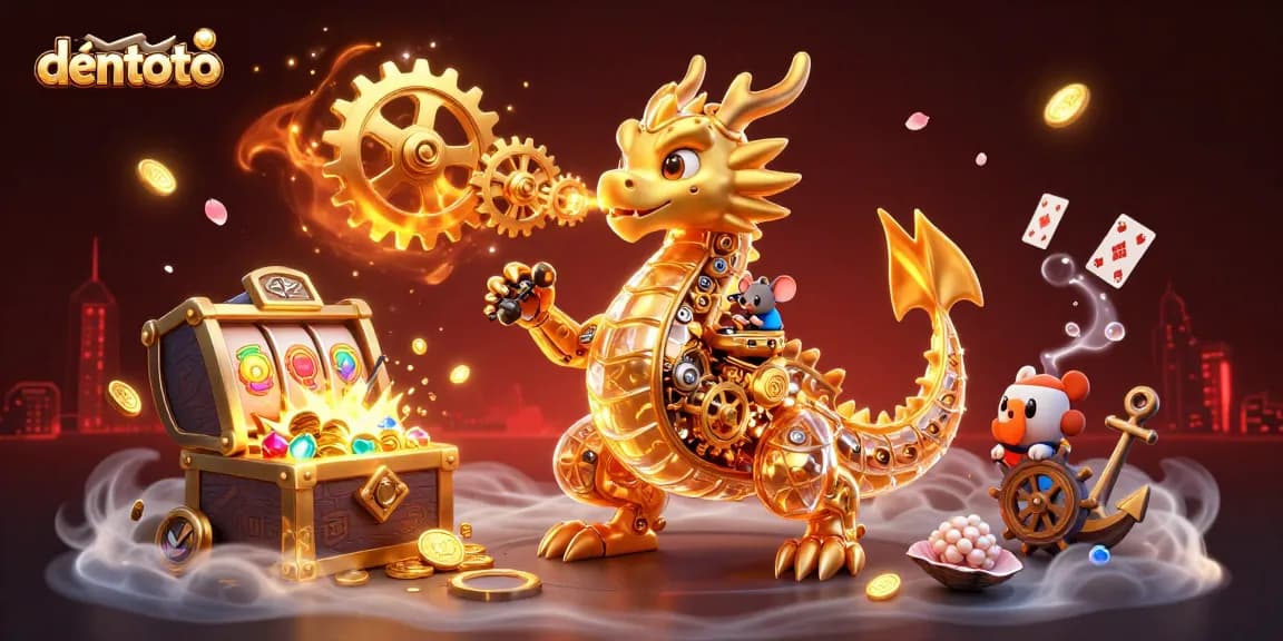 Spin and win with dentoto's vibrant slot games featuring detailed animated characters and treasures.