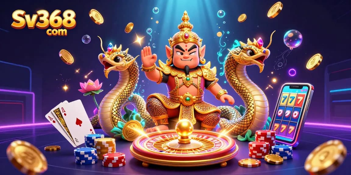 Engage with exciting games at Sv368 com as golden coins cascade in a vibrant casino atmosphere.