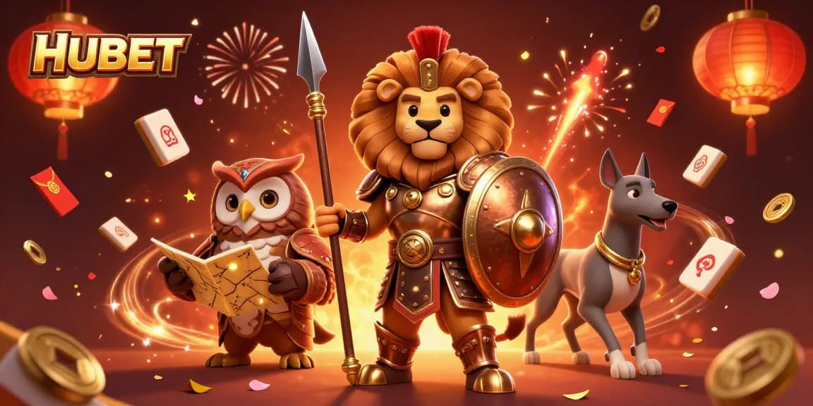 Experience thrilling gameplay at HUBET with a dynamic 3D casino illustration featuring fortune elements.