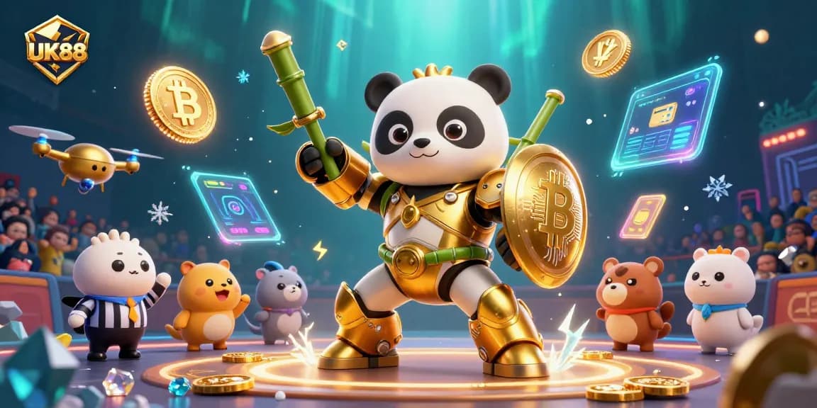 Engage in exciting games with UK88 at a colorful, animated casino adventure.