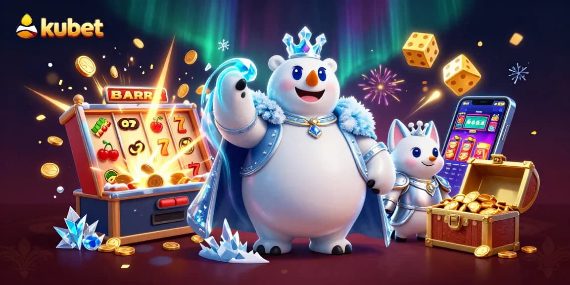 Experience exciting gameplay at kubet with a vibrant 3D casino scene featuring winning elements.