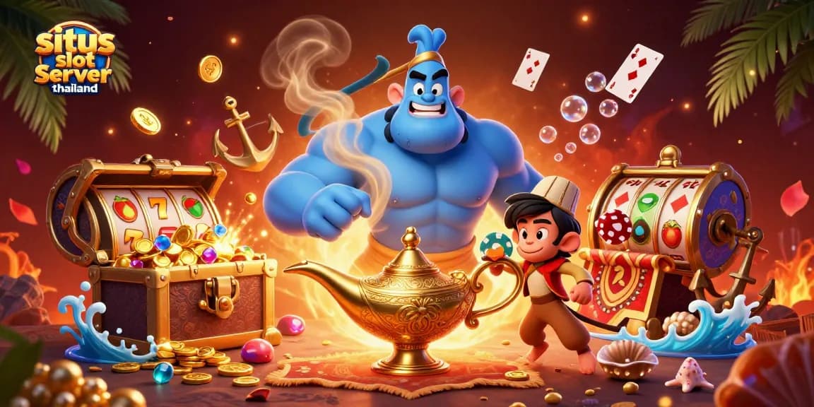 Experience exciting jackpots at situs slot server thailand with vibrant slot reels and dynamic casino elements.