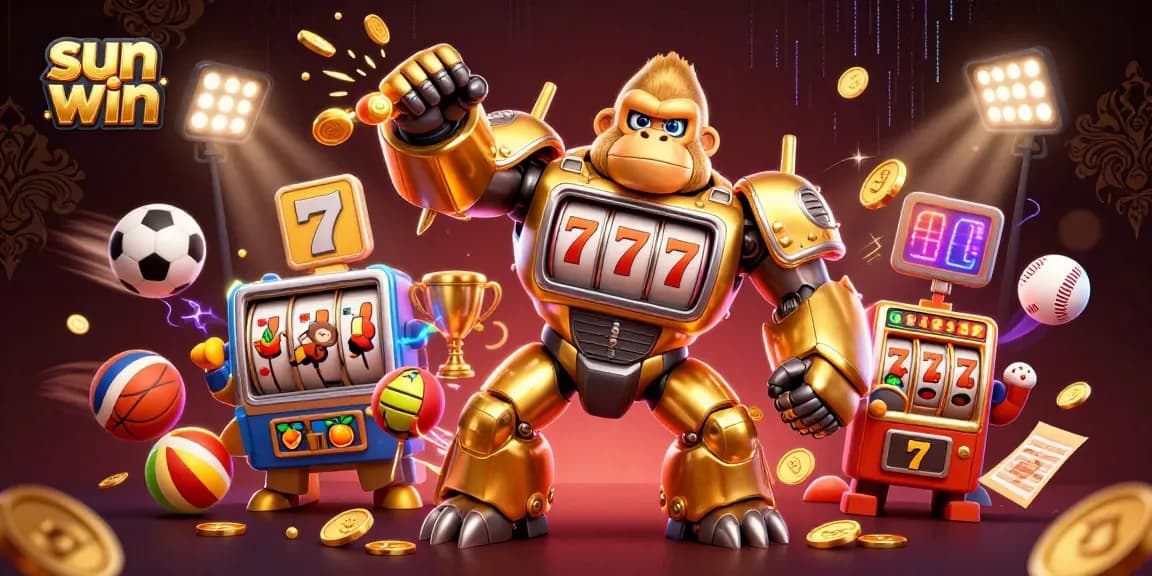 Experience the thrill of sun win with an energetic casino scene featuring dynamic characters and vibrant elements.