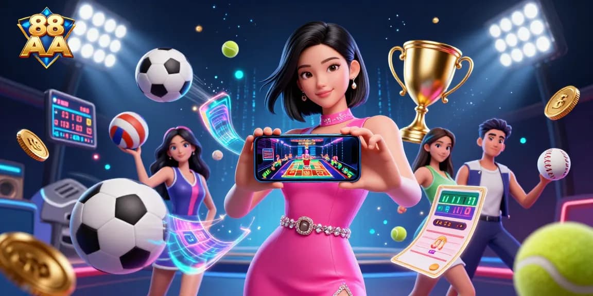 Experience exciting gaming action with 88 AA in a vibrant live casino environment, showcasing thrilling sports elements.