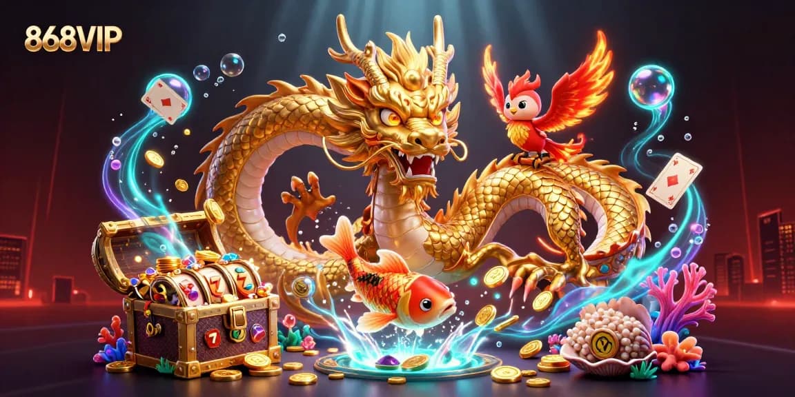 Experience the thrilling world of 868VIP casino with a vibrant scene of luck and action.