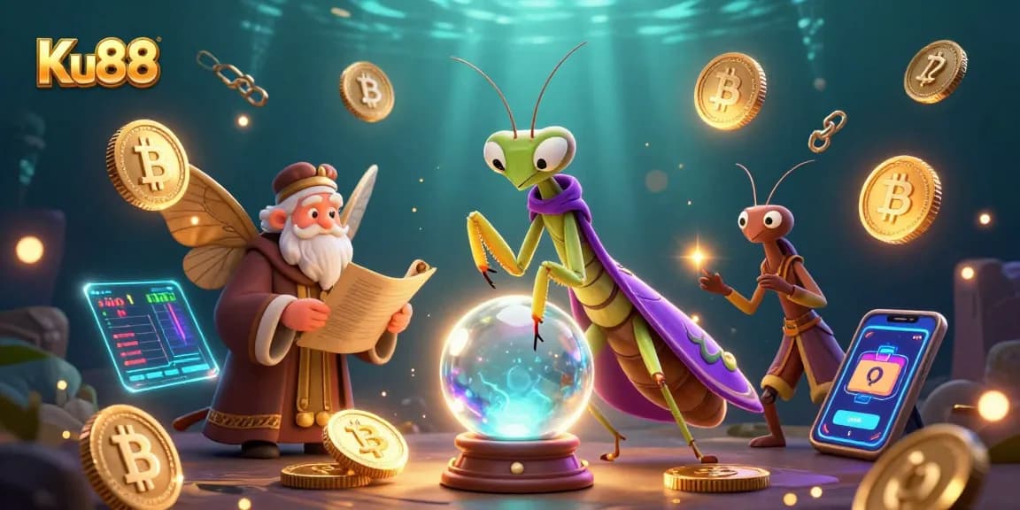 Experience Ku88's unique gaming magic with vibrant characters and dynamic casino elements.