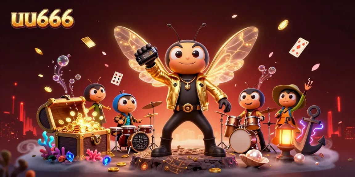 Experience exciting casino games with uu666's vibrant 3D illustration featuring engaging characters and dynamic visuals.