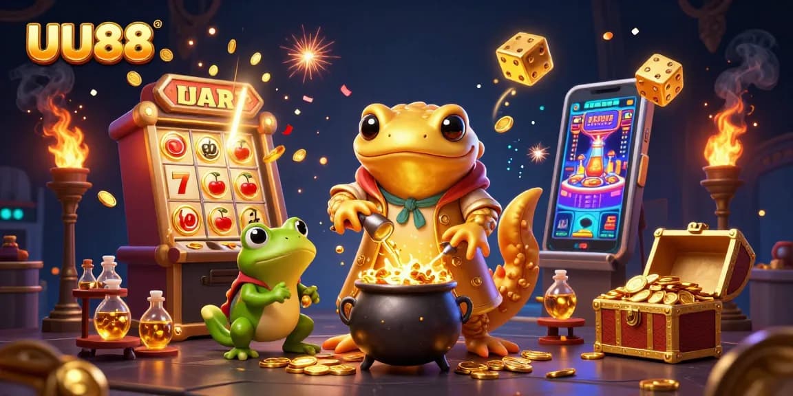 Experience the excitement of UU88's casino adventure with gold coins and lively characters!