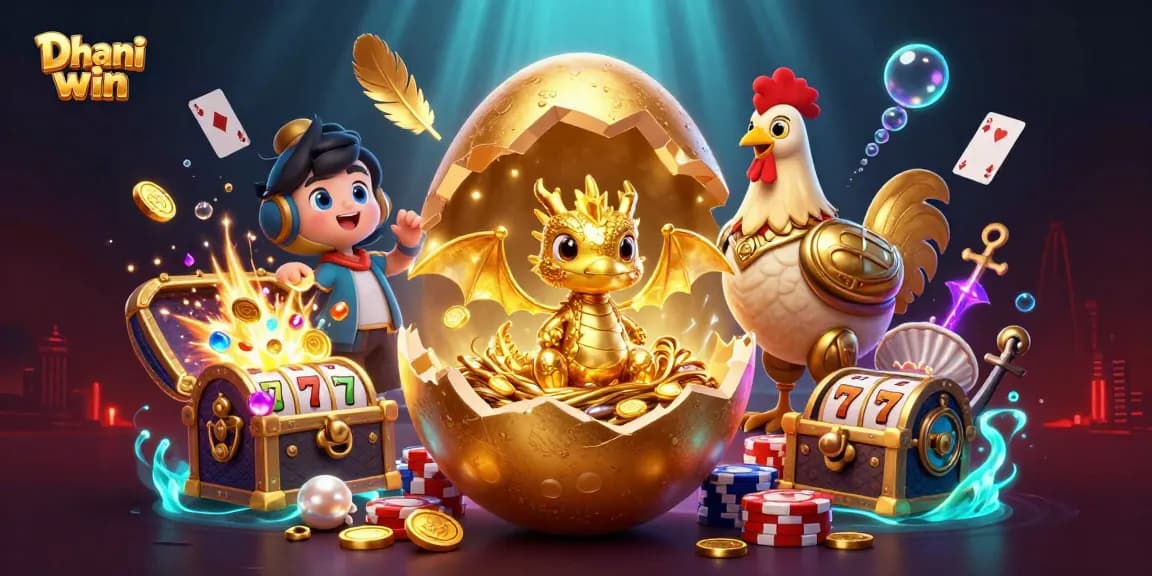 Dhani win provides an exciting gaming experience with vibrant gold visuals and immersive casino elements.