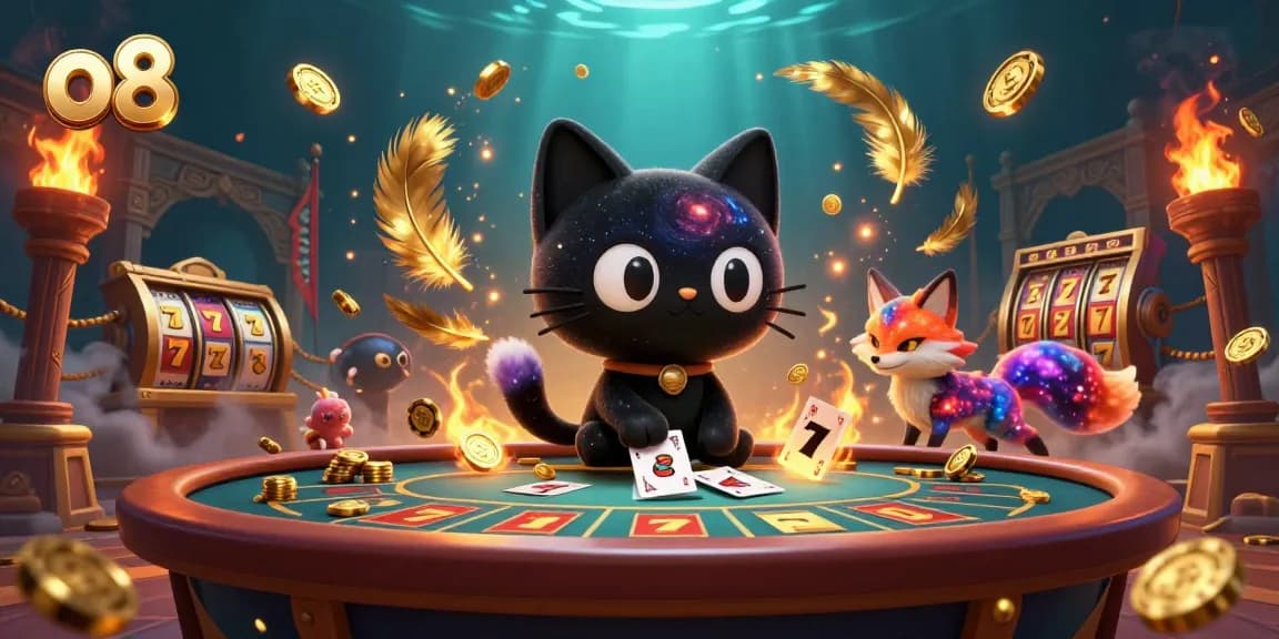 Play games and win at o8's vibrant cosmic casino with mesmerizing characters and rich details.