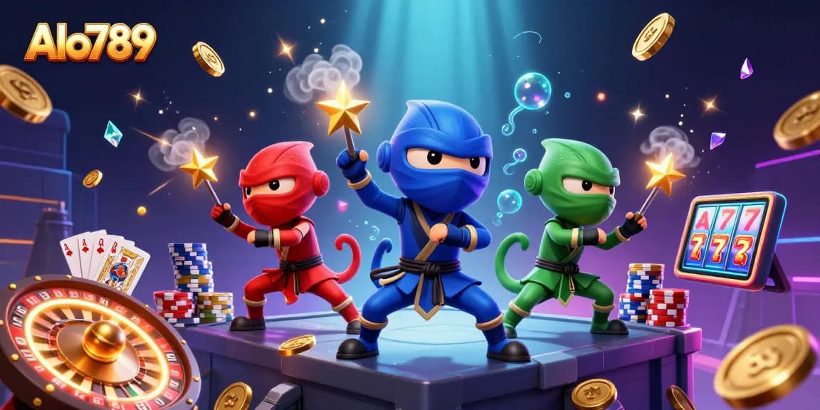 Alo789 ignites excitement with dynamic chameleon ninja action and dazzling casino elements.