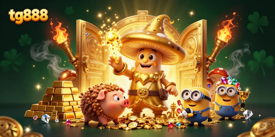 Engage in thrilling gameplay with tg888's magical treasures and vibrant casino elements.