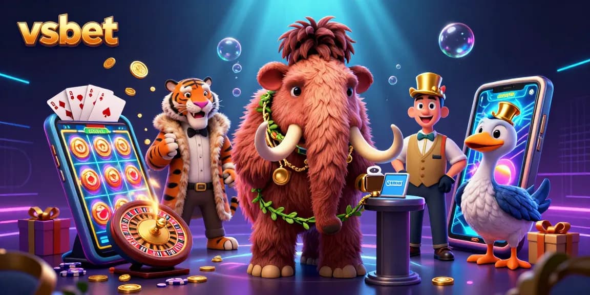 Experience high-stakes gaming at vsbet with immersive casino illustrations and thrilling characters.