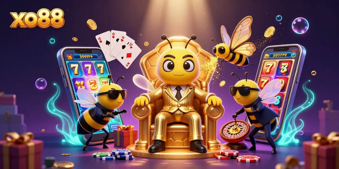 Experience excitement with xo88 as a bumblebee mob boss manages a vibrant casino scene.