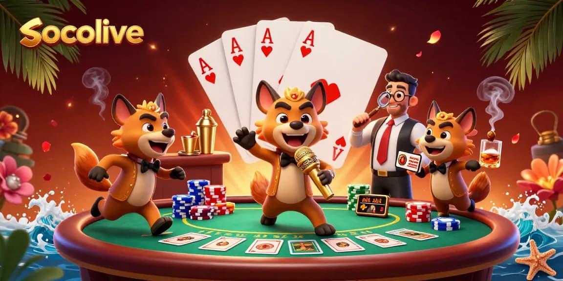 Socolive offers thrilling gaming experiences with vibrant hyenas in a dynamic casino setting, mixing fun and excitement.