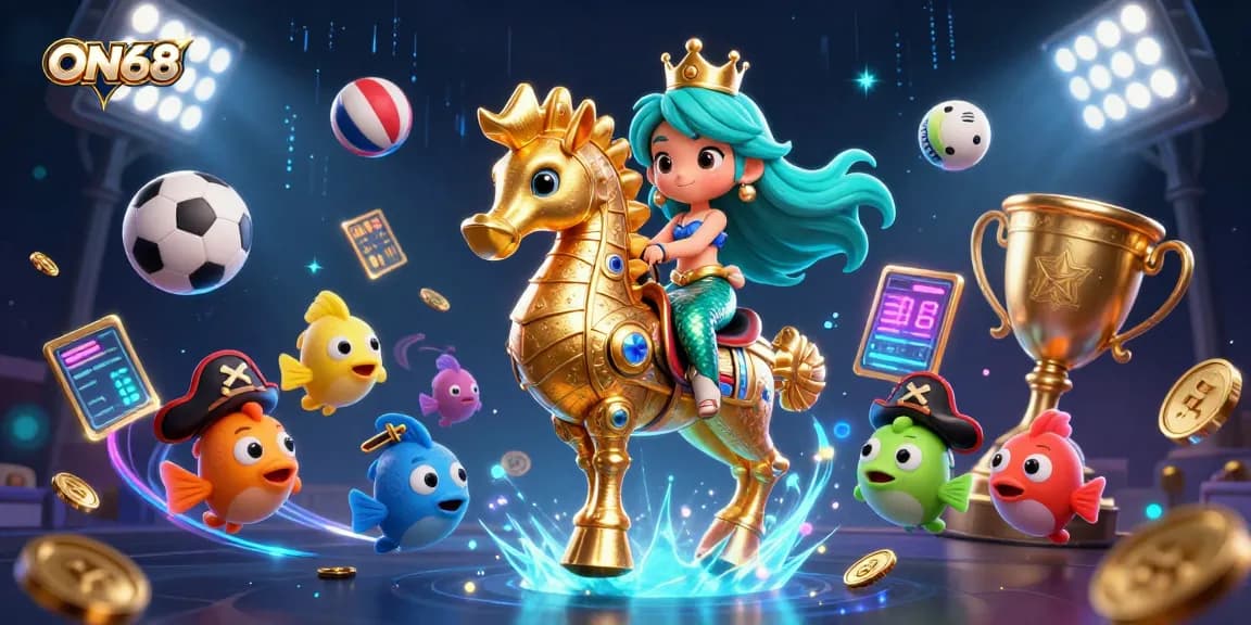 ON68 engages players with an exciting underwater adventure featuring a mermaid and seahorse.