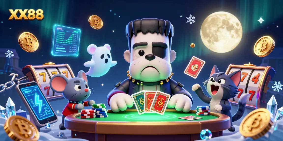 Experience the excitement at XX88 with a captivating 3D illustration of vibrant casino themes and characters.