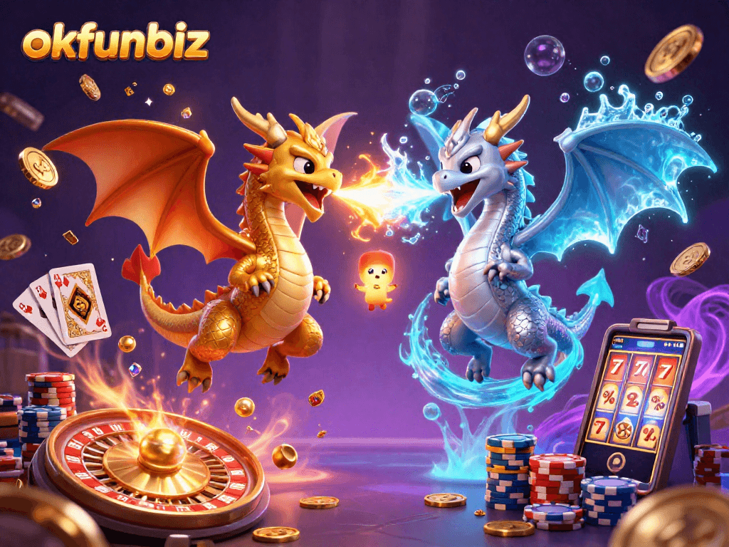 Experience the magical energy of okfunbiz with exciting gambling scenes and vibrant dragon dynamics.