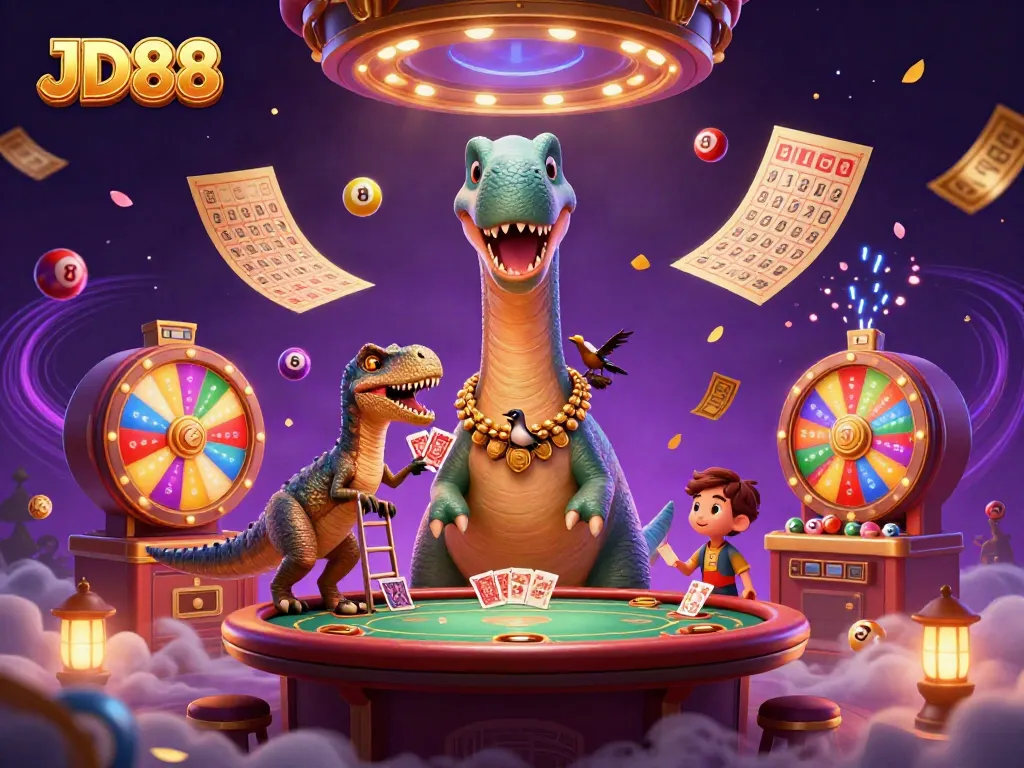 Experience JD88's vibrant casino scene with dynamic characters and lively game elements.