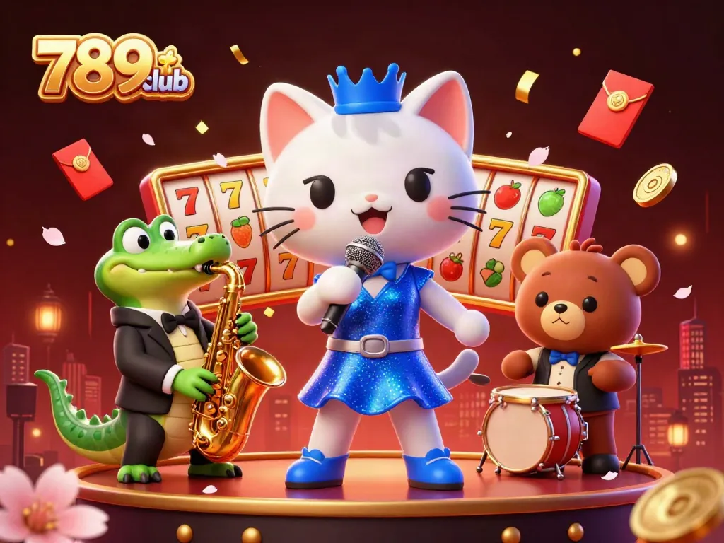 Experience the excitement of 789club with dynamic 3D casino-themed characters and vibrant visuals.