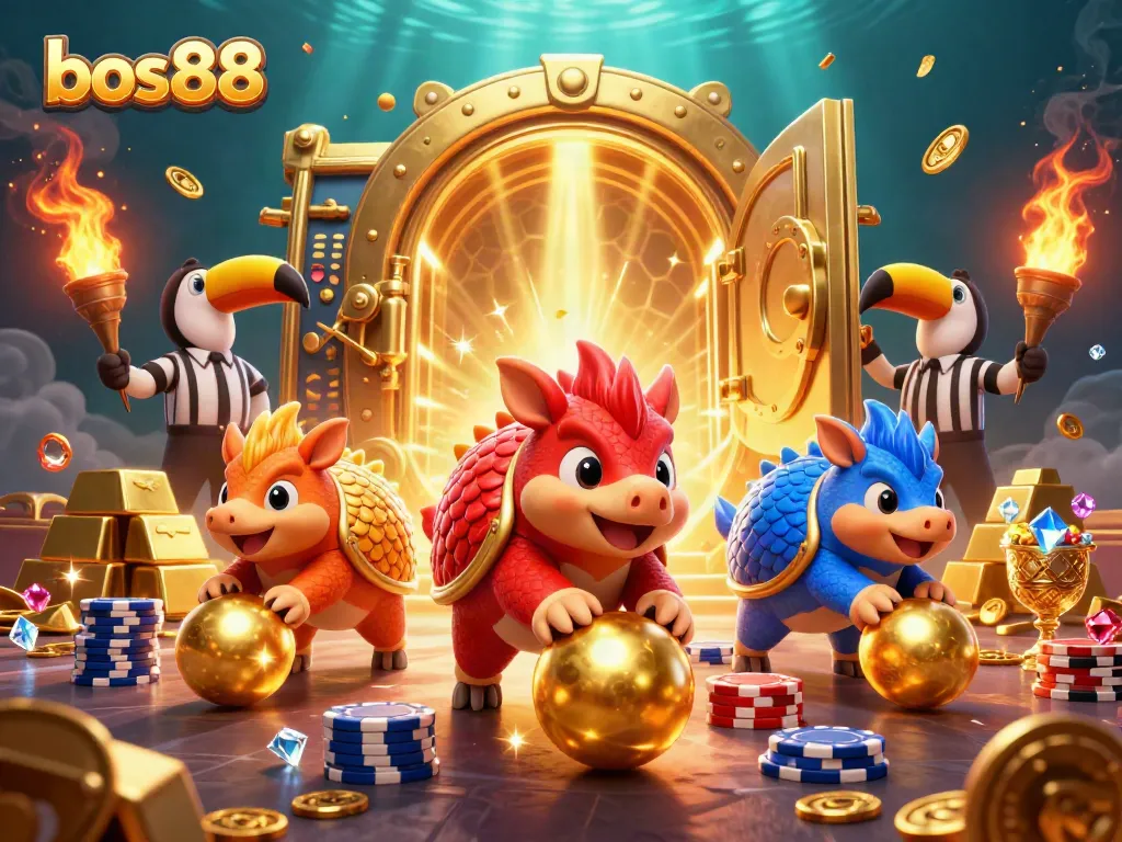 Bowl through poker chips with bos88 pangolins in vibrant, detailed casino scene.