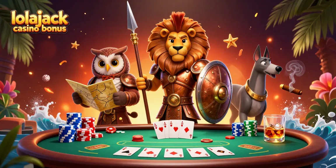Experience the excitement of the lolajack casino bonus with vibrant 3D characters and dynamic poker action.