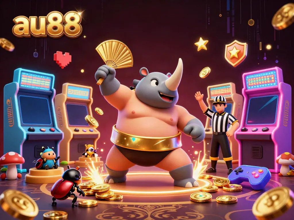 Experience thrilling gameplay at au88 with colorful arcade elements and vibrant characters in a dynamic casino setting.