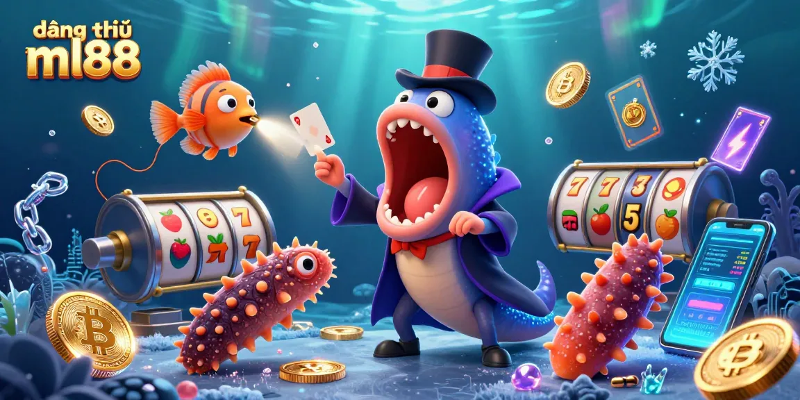 Experience the excitement of đăng ký ml88 with vibrant cartoon sea creatures in a casino magic act.