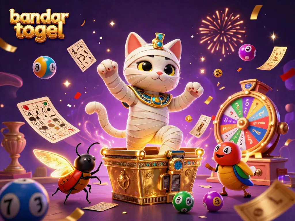 Experience the excitement of bandar togel with a thrilling scene of animated characters and rich gaming elements.