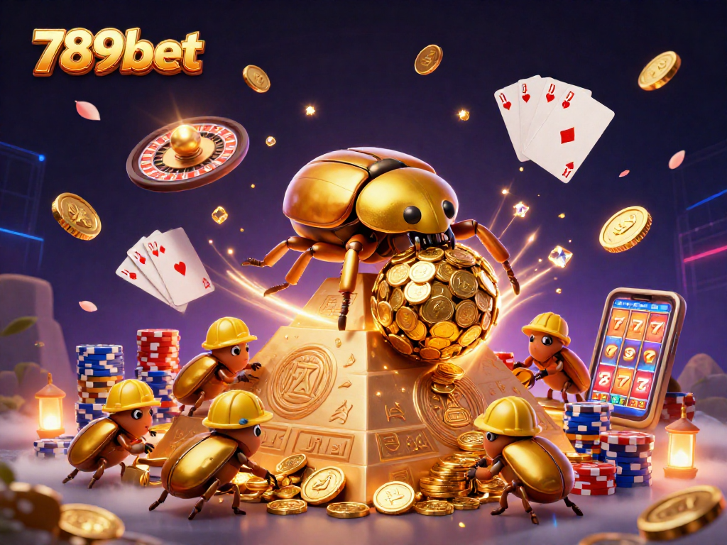 Experience exciting gameplay with 789bet, featuring golden coins, vibrant casino symbols, and dynamic gaming elements.