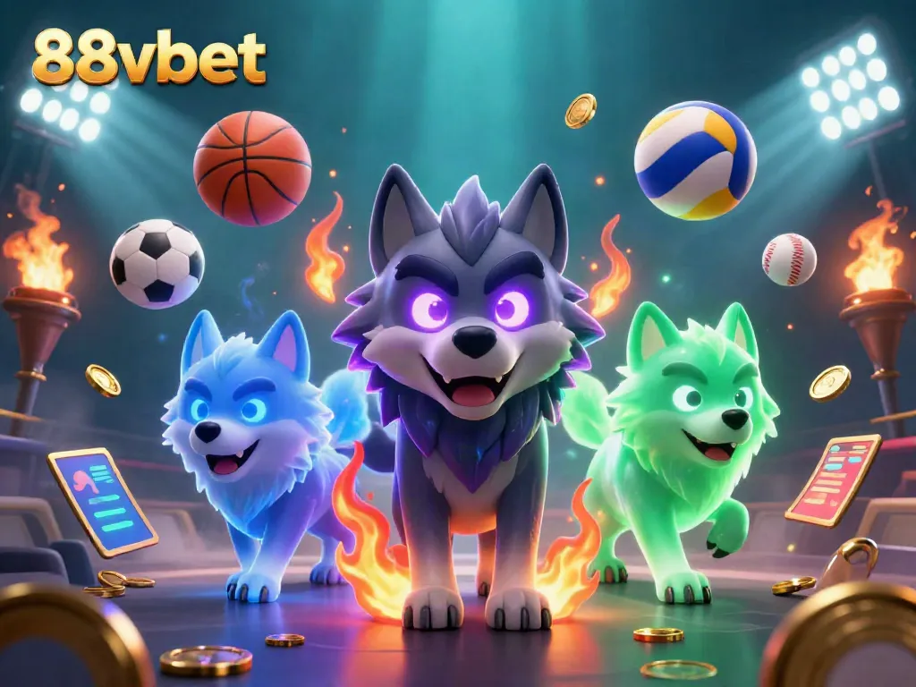 Experience thrilling betting on 88vbet with cartoon wolves in a dynamic casino setting.